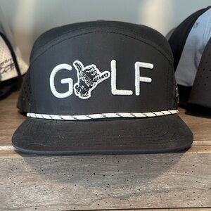Black Golf Cap with White Embroidery